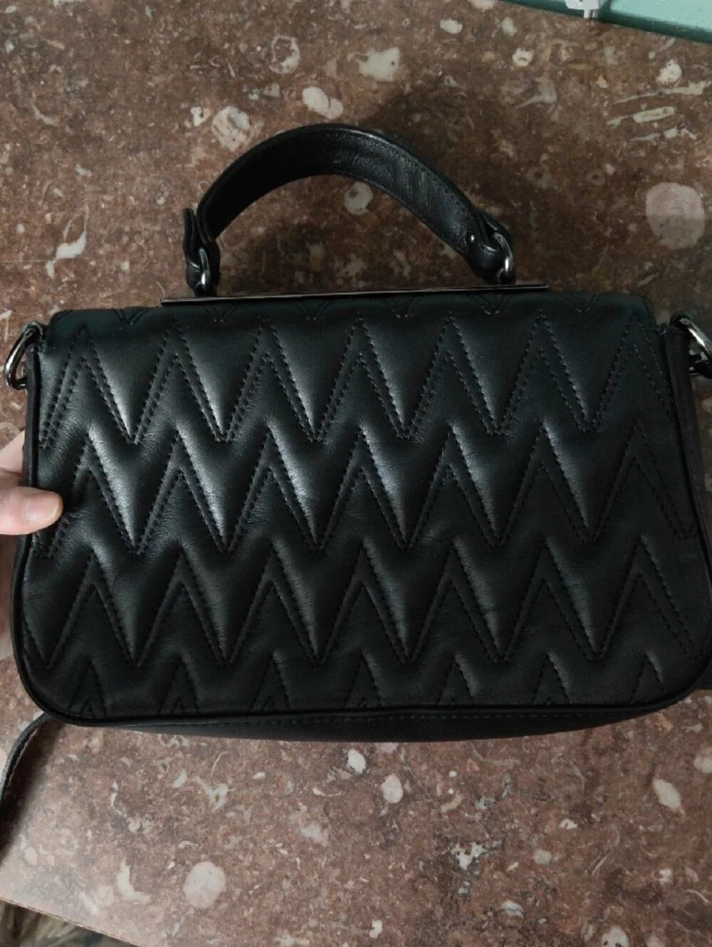Valentino Black Quilted Leather Crossbody Bag - Women